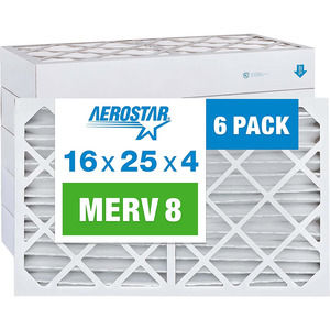 6-Pack AC Furnace Air Filter 16x25x4, MERV 8, Pleated Air Filter
